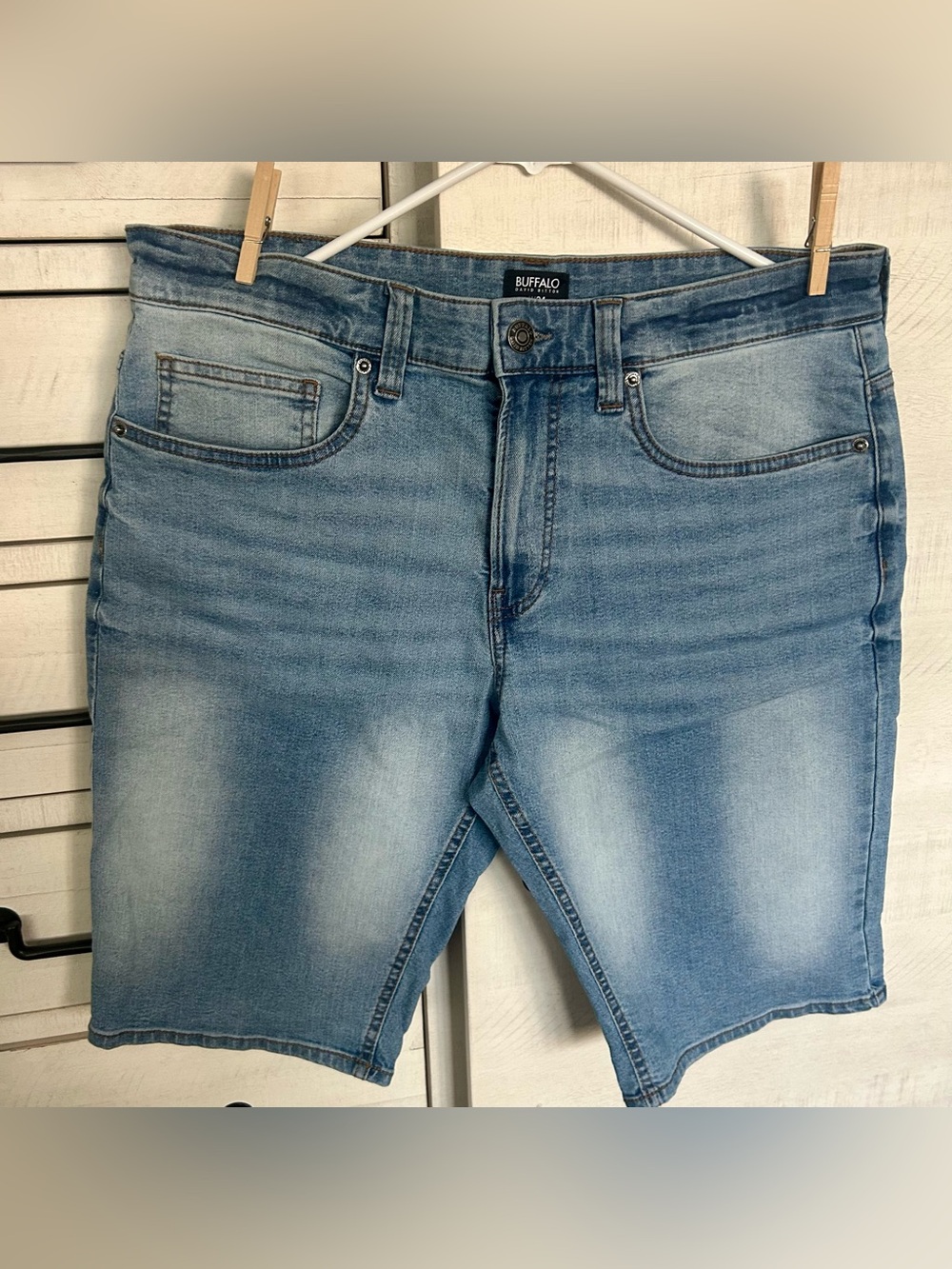 Buffalo David Bitton Men's Light Blue Denim Shorts